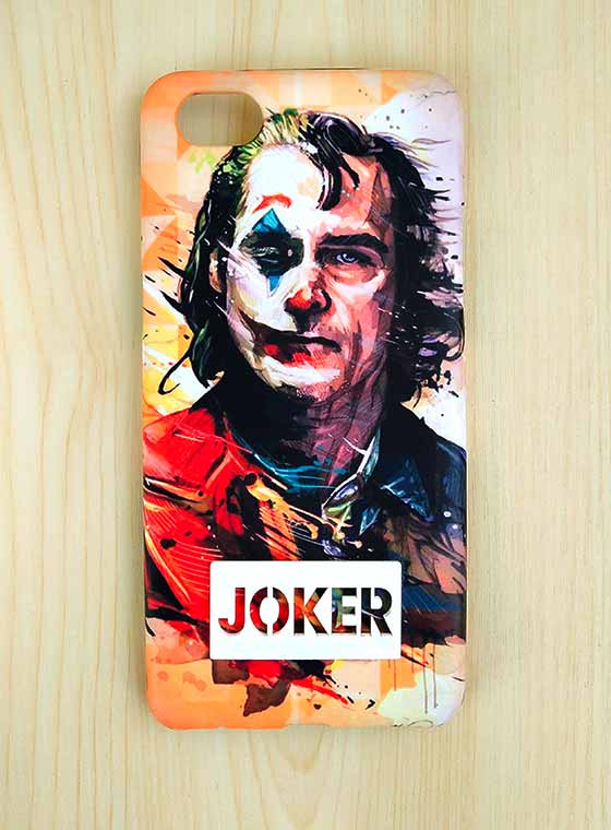 Joker Art - 4D Mobile Cover (Comes with White Joker Emblem)
