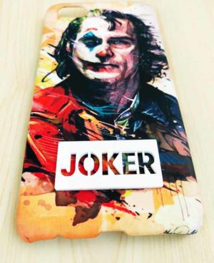 Joker Art - 4D Mobile Cover (Comes with White Joker Emblem)