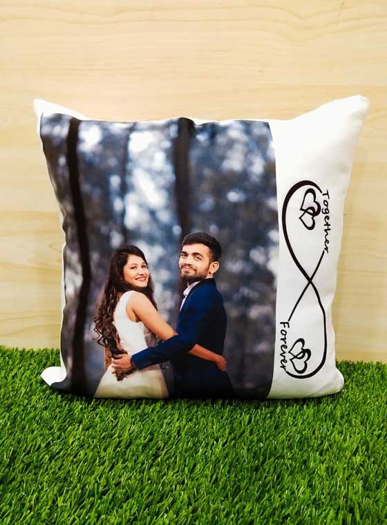 Personalized Couple Together Forever Printed Pillow/ Cushion - Tohfa Laya