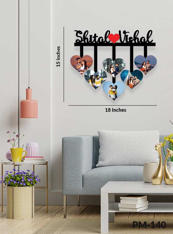 Customized Heart Shape Wall Hanging Frame With Couples Name- Best